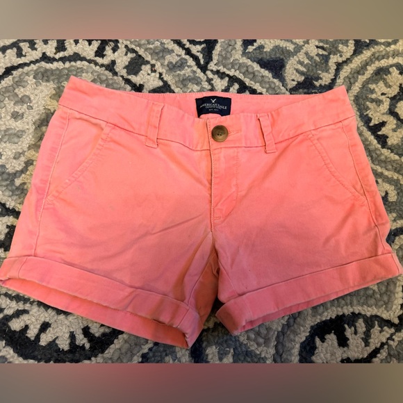 American Eagle Outfitters Pink Bermuda Shorts Cotton Twill - Picture 1 of 3